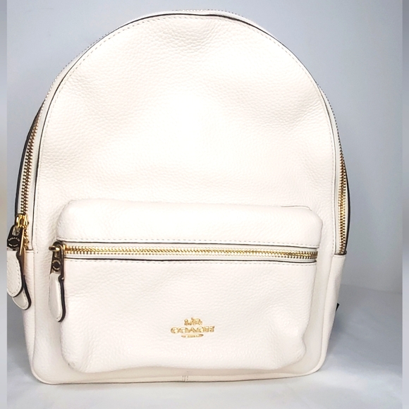 NWOT Coach -Small - Off-White Backpack-gold Metal Hardware - Picture 1 of 11